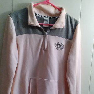 light pink half zip up pull over